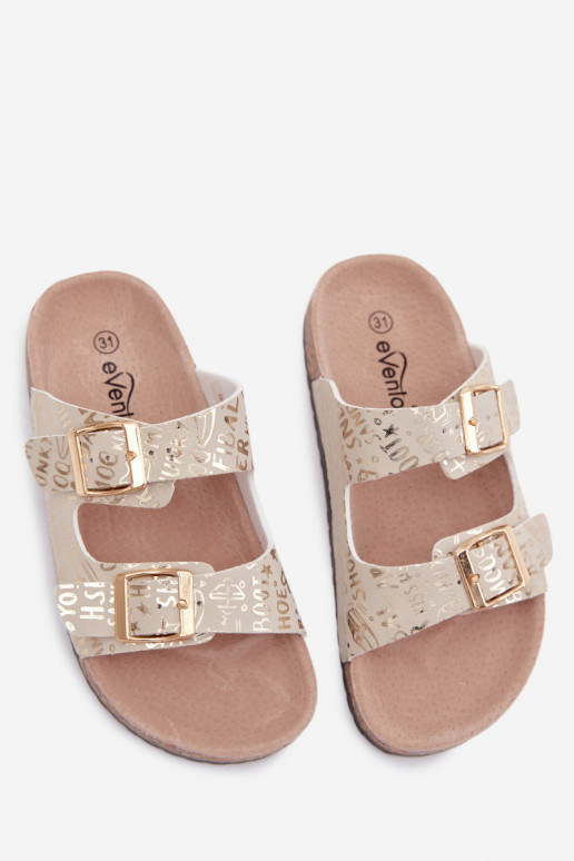 Zapatillas doradas para niños con hebillas Cinnamon