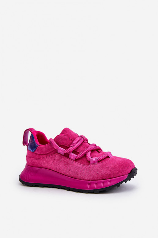 Zapatillas de ante sintético rosa con cordones resistentes Artiker 54C1461