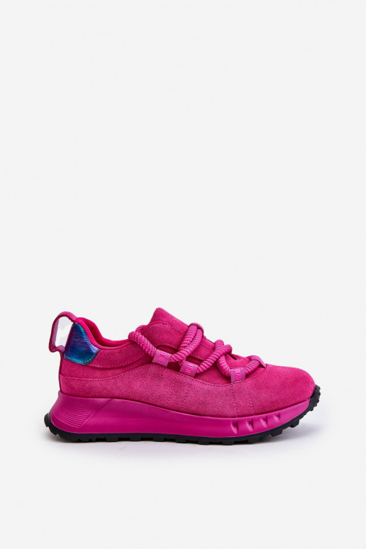 Zapatillas de ante sintético rosa con cordones resistentes Artiker 54C1461