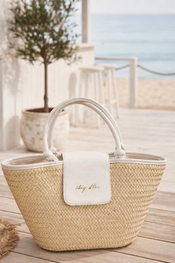 Bolso trenzado Big Star RR574214 en arena-blanco