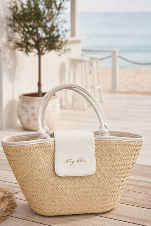 Bolso trenzado Big Star RR574214 en arena-blanco