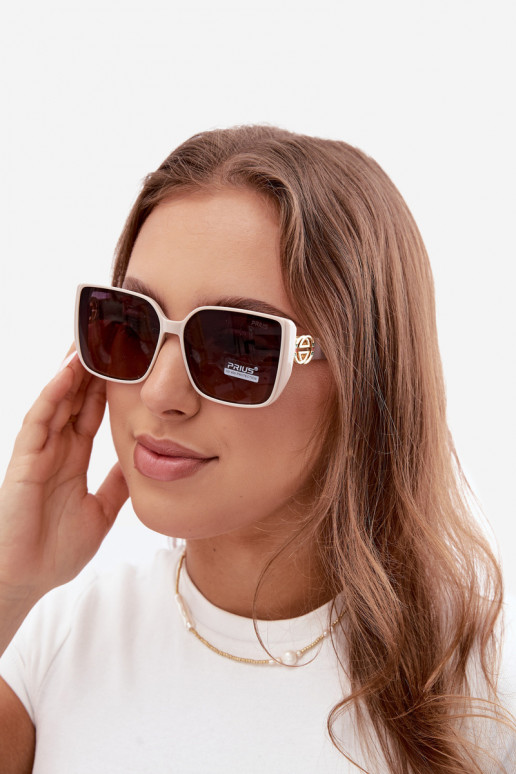 Gafas de sol con detalles decorativos en color arena