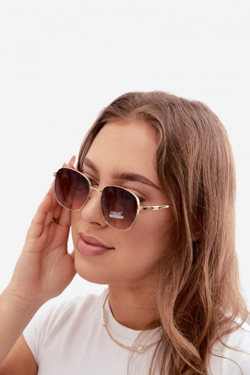 Gafas de sol con montura delgada UV 400 en color marrón