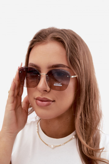 Gafas de sol sin montura con filtro UV 400 color marrón oscuro