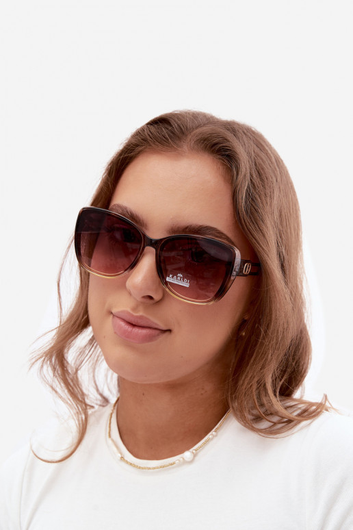 Gafas de sol de mujer tipo gato en color marrón-amarillo
