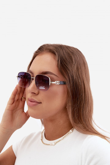 Gafas de sol con montura delgada y filtro UV en color gris-negro