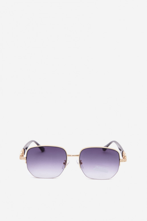 Gafas de sol con montura delgada y filtro UV, dorado-negro