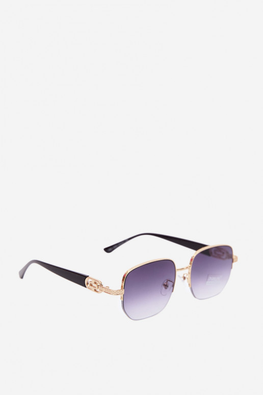 Gafas de sol con montura delgada y filtro UV, dorado-negro