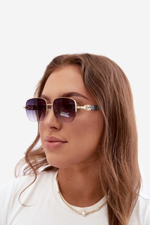 Gafas de sol con montura delgada y filtro UV, dorado-negro