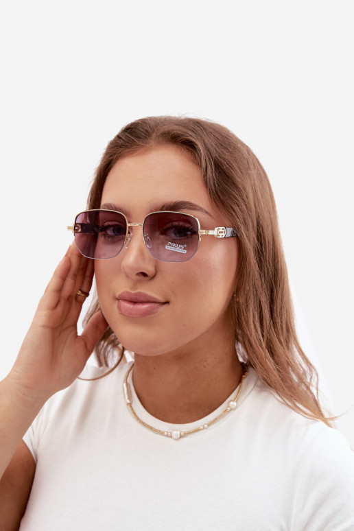 Gafas de sol con montura delgada y filtro UV, morado