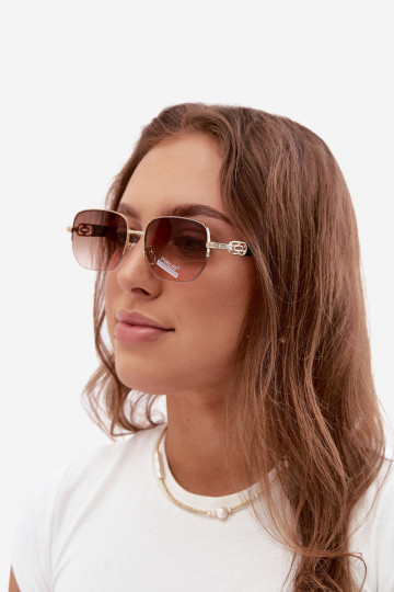 Gafas de sol con montura delgada y filtro UV, rosa