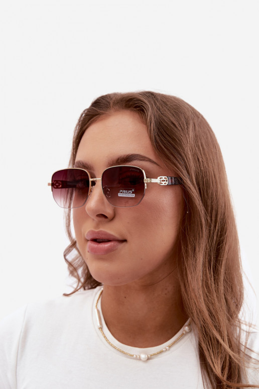 Gafas de sol con montura delgada y filtro UV, marrón