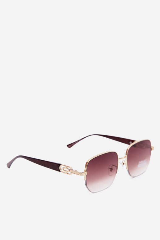 Gafas de sol con montura delgada y filtro UV, marrón