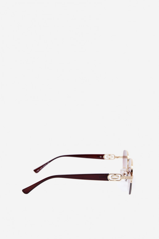 Gafas de sol con montura delgada y filtro UV, marrón