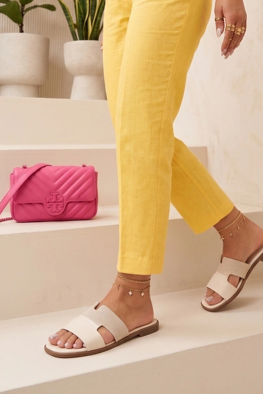 Zuecos blancos para mujer con cortes Cressida