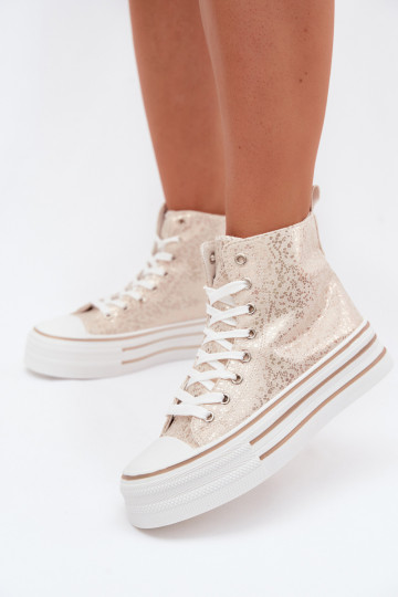 Botas casuales doradas para mujer con plataforma INildrose 2