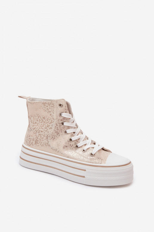 Botas casuales doradas para mujer con plataforma INildrose