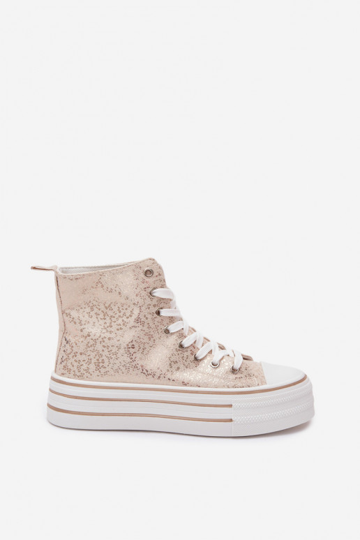 Botas casuales doradas para mujer con plataforma INildrose