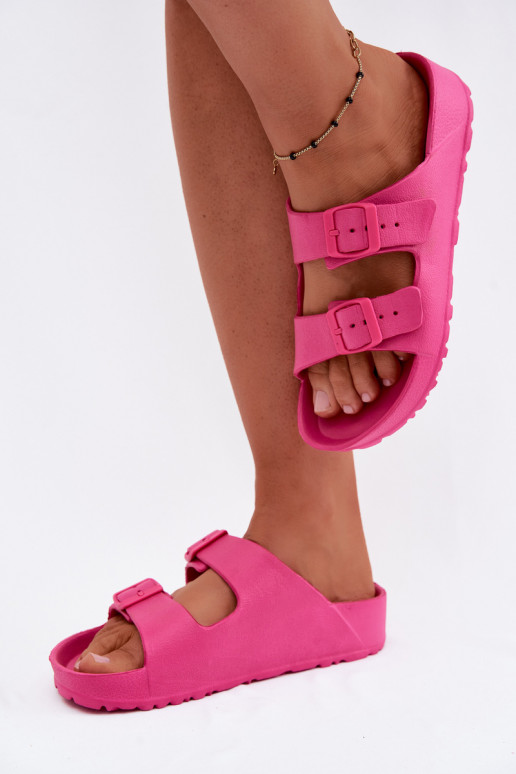 Zuecos ligeros para mujer rosas con hebillas Calico