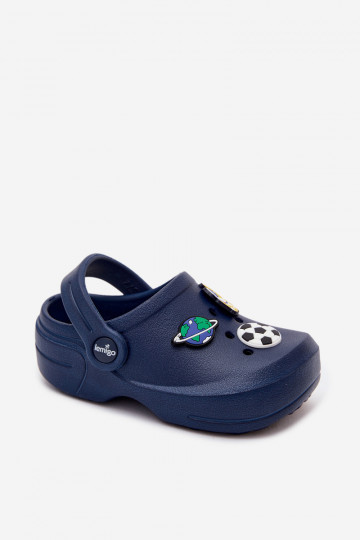 Zuecos ligeros para niños azul oscuro con hebillas LEMIGO COSMO