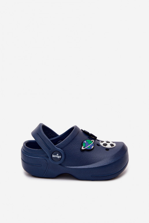 Zuecos ligeros para niños azul oscuro con hebillas LEMIGO COSMO