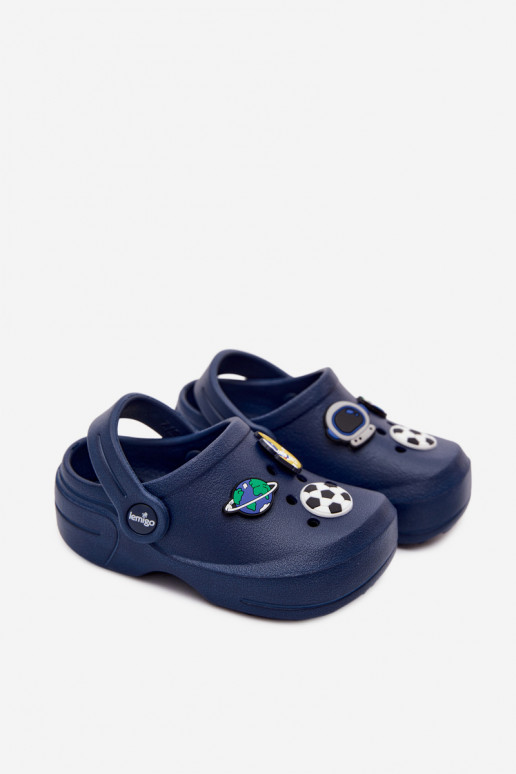 Zuecos ligeros para niños azul oscuro con hebillas LEMIGO COSMO