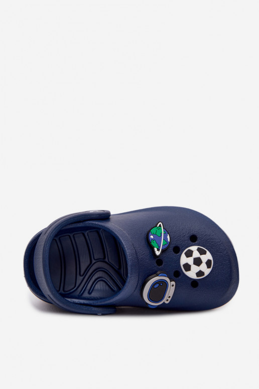 Zuecos ligeros para niños azul oscuro con hebillas LEMIGO COSMO
