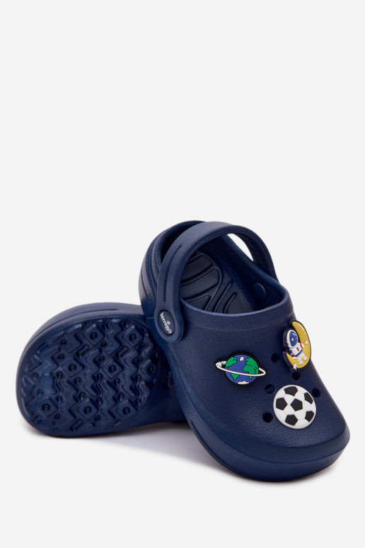 Zuecos ligeros para niños azul oscuro con hebillas LEMIGO COSMO