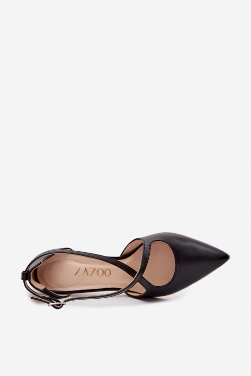 Zapatos negros con tacones y correas Zazoo 1053