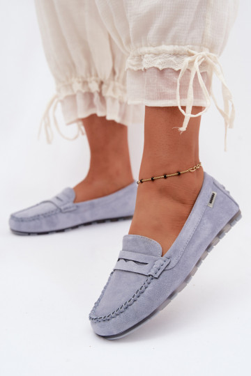 Mocasines planos de ante sintético azules Galadriel 2