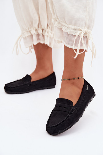 Mocasines planos de ante sintético negros Galadriel 2