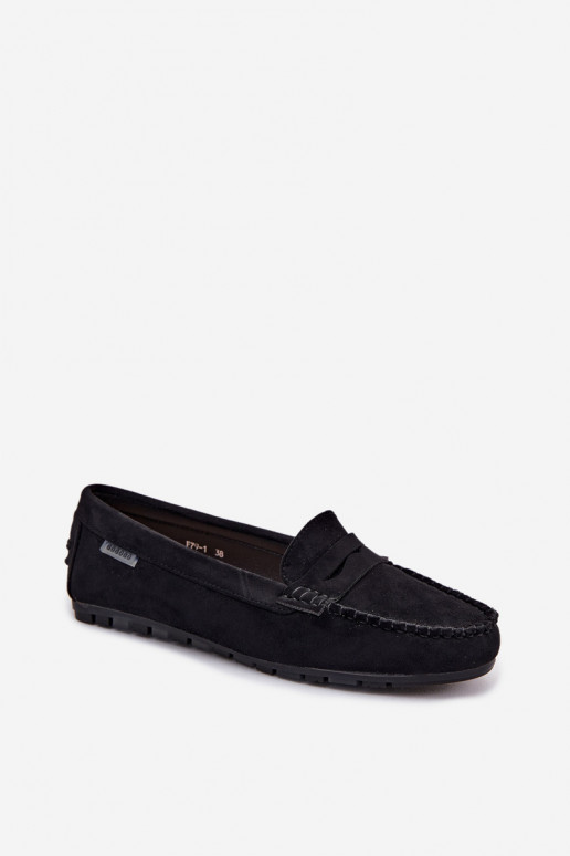 Mocasines planos de ante sintético negros Galadriel