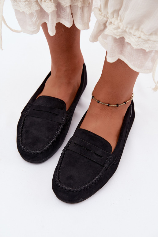 Mocasines planos de ante sintético negros Galadriel