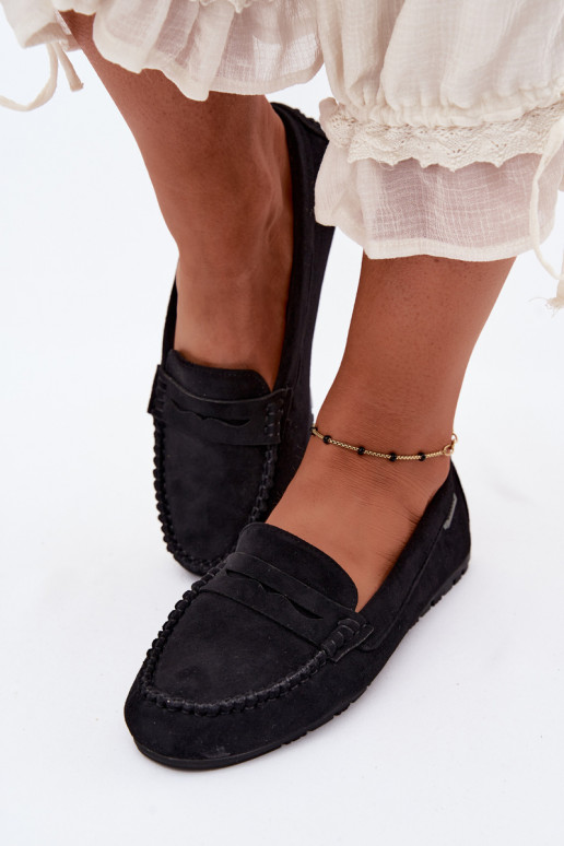 Mocasines planos de ante sintético negros Galadriel