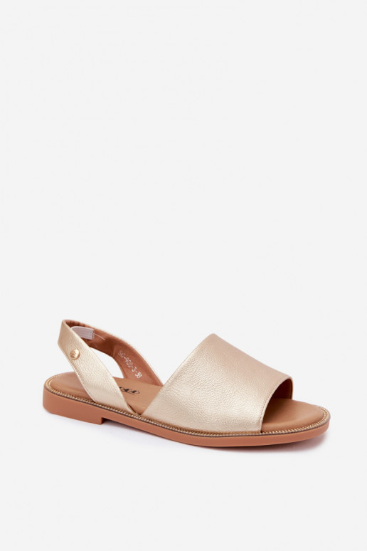 Sandalias de color dorado con tacones anchos Pollyanna