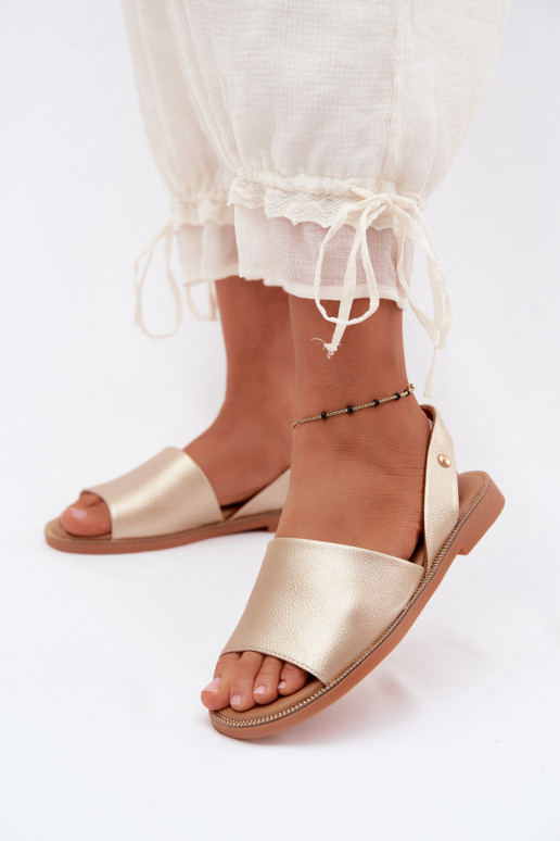 Sandalias de color dorado con tacones anchos Pollyanna