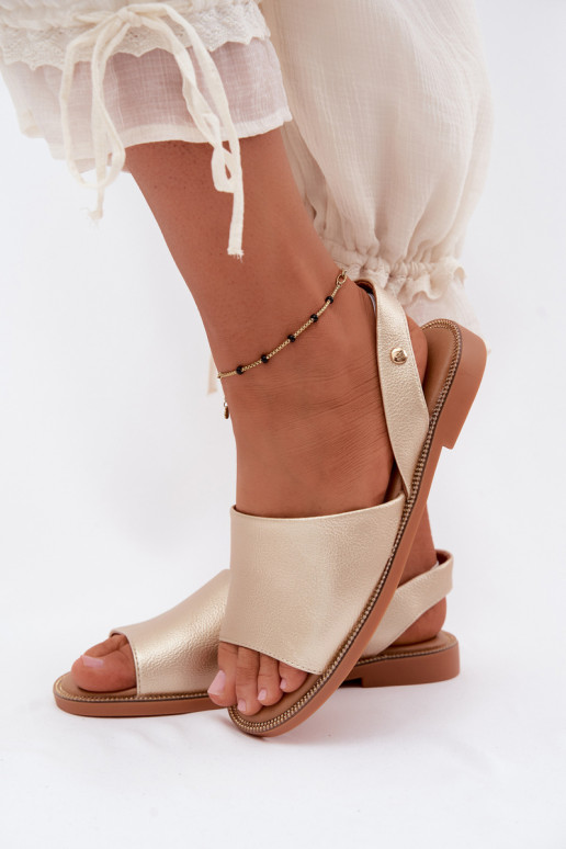 Sandalias de color dorado con tacones anchos Pollyanna