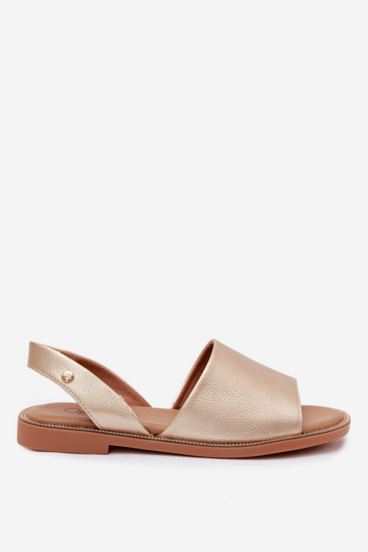 Sandalias de color dorado con tacones anchos Pollyanna