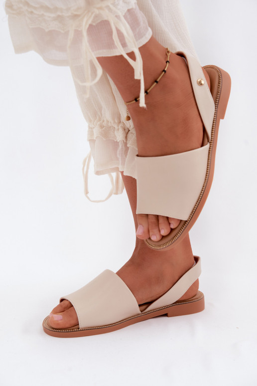 Sandalias de color arena con tacones anchos Pollyanna