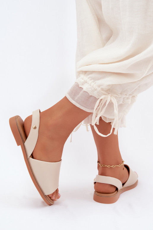 Sandalias de color arena con tacones anchos Pollyanna