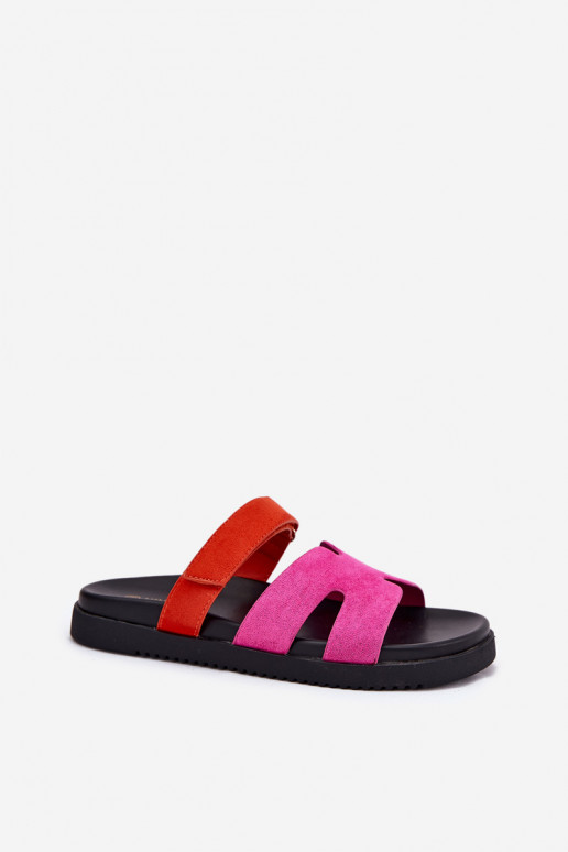 Zapatillas de mujer con cierre adhesivo Vinceza 17401 en color rosa