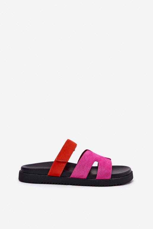 Zapatillas de mujer con cierre adhesivo Vinceza 17401 en color rosa