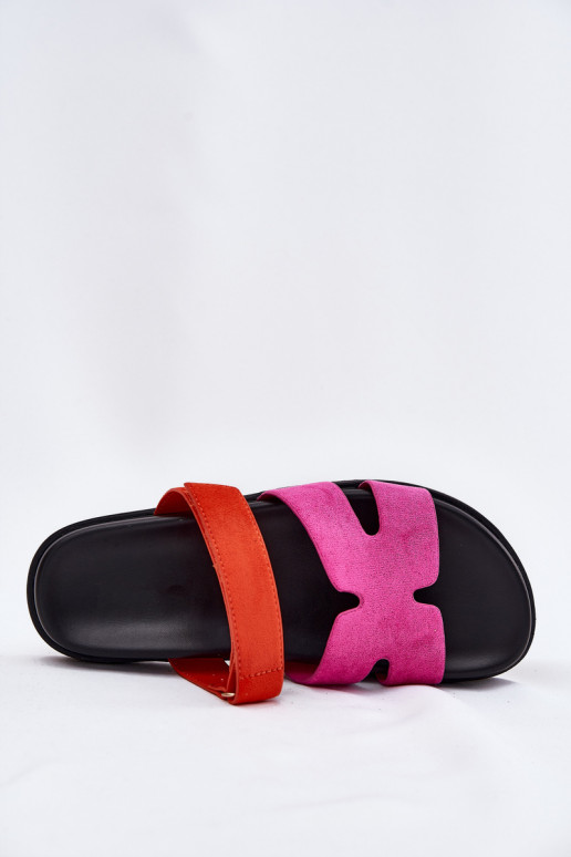 Zapatillas de mujer con cierre adhesivo Vinceza 17401 en color rosa