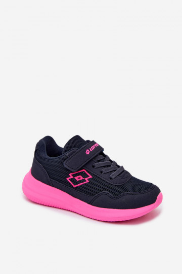 Zapatillas infantiles con velcro LOTTO 2600002K CONNEECT azul-rosa
