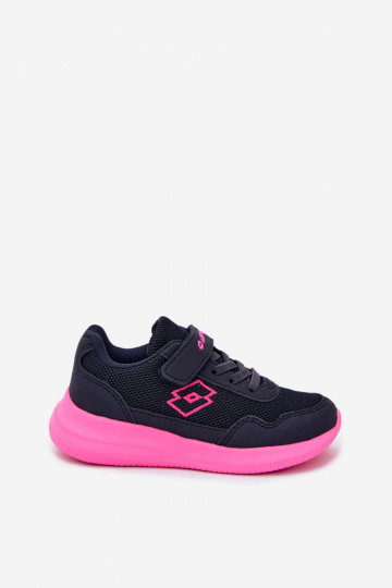 Zapatillas infantiles con velcro LOTTO 2600002K CONNEECT azul-rosa 2