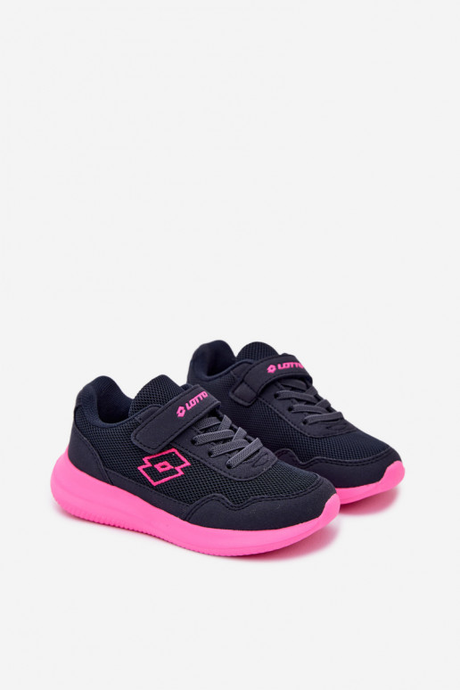 Zapatillas infantiles con velcro LOTTO 2600002K CONNEECT azul-rosa