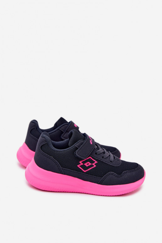 Zapatillas infantiles con velcro LOTTO 2600002K CONNEECT azul-rosa