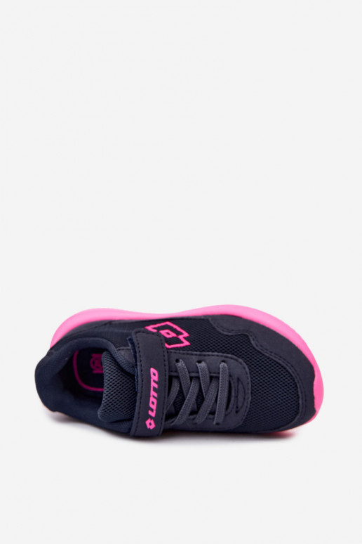 Zapatillas infantiles con velcro LOTTO 2600002K CONNEECT azul-rosa