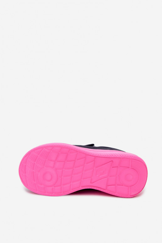 Zapatillas infantiles con velcro LOTTO 2600002K CONNEECT azul-rosa