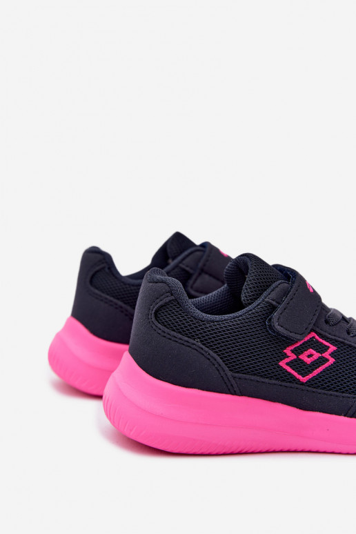 Zapatillas infantiles con velcro LOTTO 2600002K CONNEECT azul-rosa